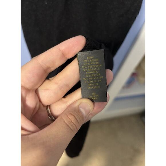 Zac Posen / Target Womens Size M Off Shoulder Sheer Black Metallic Mini Dress - Picture 5 of 9